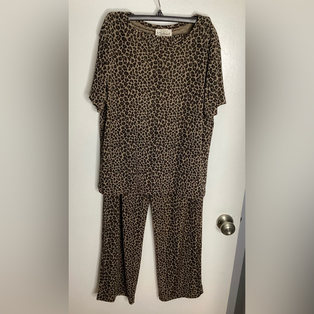 Vintage Leopard Print Lounge Set M/L